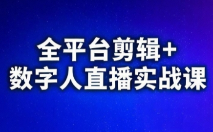 视频号、快手、抖音全平台剪辑+数字人直播实战课(更新6月)​-壹联网络