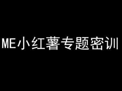 ME小红薯专题密训-小红书电商教程-壹联网络