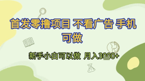首发零撸项目 不看广告 手机可做 新手小白可以做  月入3k+【揭秘】-壹联网络