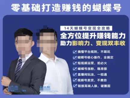 蝴蝶号专栏-视频号运营教程，零基础打造挣钱的蝴蝶号，14天蝴蝶号变现全攻略-壹联网络