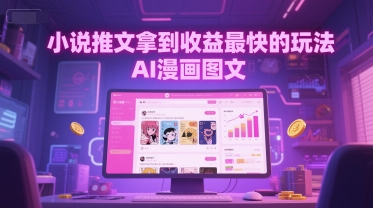 小说推文拿到收益最快的玩法，AI漫画图文-壹联网络