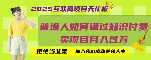 2025互联网项目天花板，普通人如何通过知识付费卖项目月入过W，拒绝当韭菜【揭秘】-壹联网络