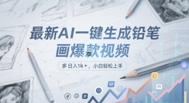 最新AI一键生成铅笔画爆款视频，多平台分发，日 入1k+，小白轻松上手【揭秘】-壹联网络