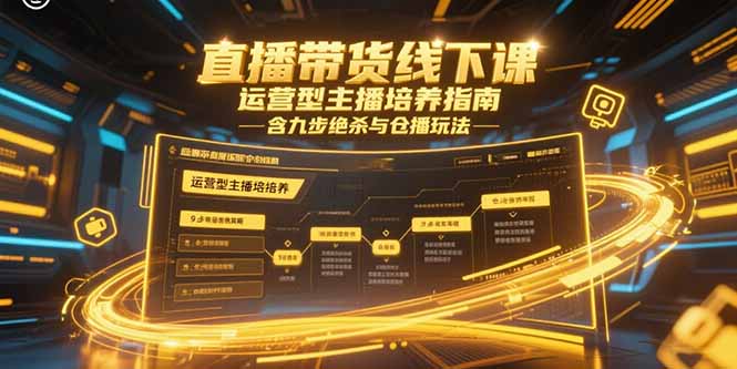 直播带货线下课，运营型主播培养指南，含九步绝杀与仓播玩法-壹联网络