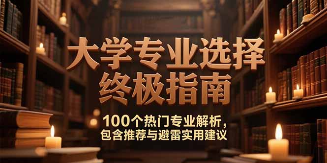 付费文：大学专业选择终极指南,100个热门专业解析,包含推荐与避雷实用建议-壹联网络