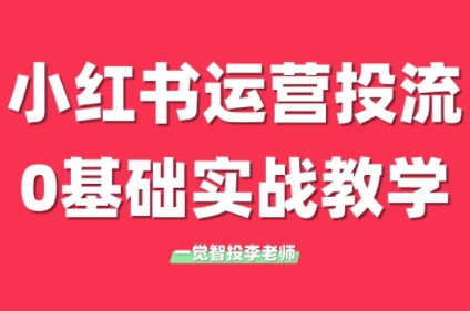 李老师·小红书运营投流，0基础实战教学(更新)-壹联网络