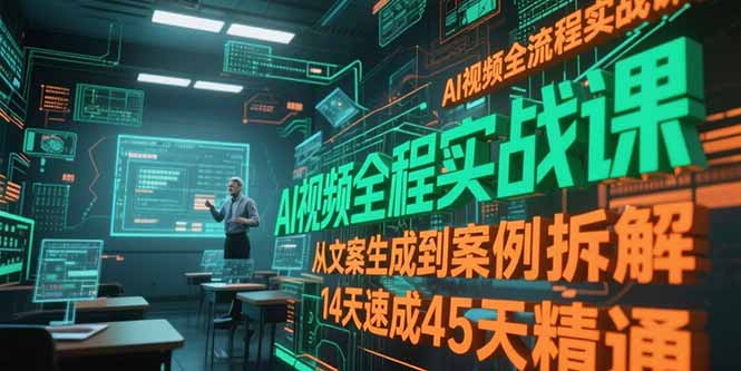 AI视频全流程实战课，从文案生成到案例拆解，14天速成45天精通-壹联网络