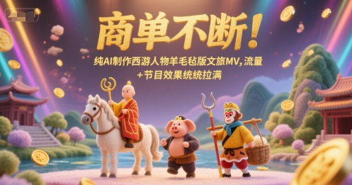 商单不断！纯AI制作西游人物羊毛毡版文旅MV，流量+节目效果统统拉满-壹联网络