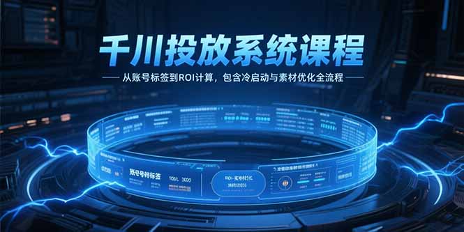 千川投放系统课程，从账号标签到ROI计算，包含冷启动与素材优化全流程-壹联网络