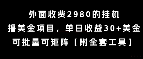外面收费2980的挂G撸美金项目，单日收益30+美金，可批量可矩阵【揭秘】-壹联网络
