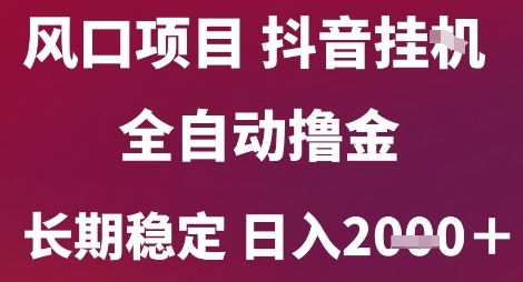 风口项目，六月最新玩法抖音无人挂G，全自动撸金，长期稳定 日入2k+【揭秘】-壹联网络