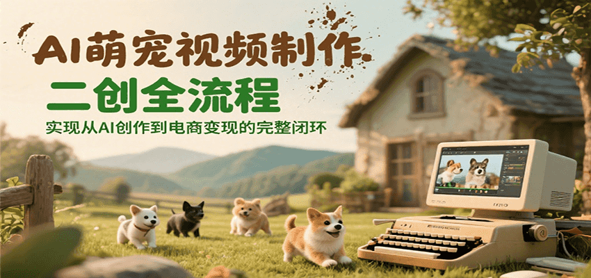 AI萌宠视频制作二创全流程，实现从AI创作到电商变现的完整闭环-壹联网络