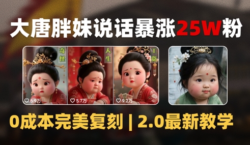 AI大唐胖贵妃说话2.0，40条视频暴涨40w粉，附独家变现攻略-壹联网络
