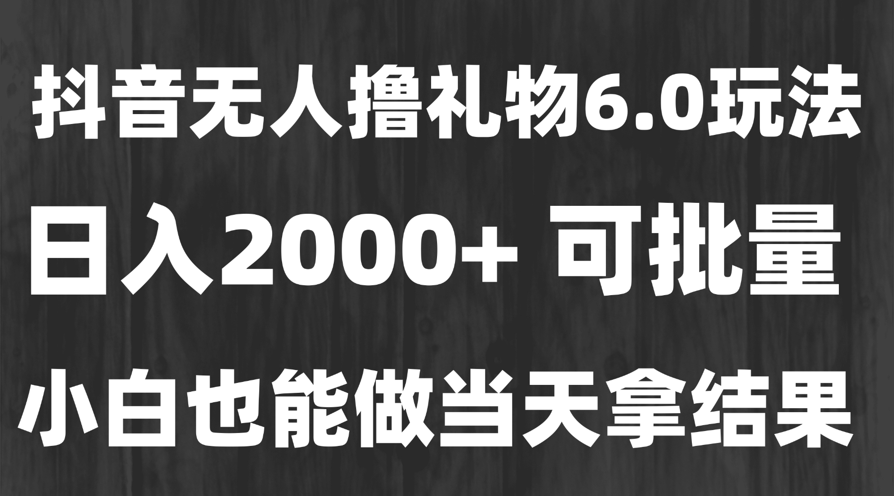 最新风口暴力撸金技术，无人撸礼物，长期稳定 一天收益2000+，小白当天…-壹联网络