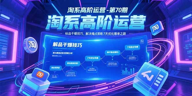 淘系高阶运营-第70期，标品干爆技巧，解决难点策略，大佬操盘方法-壹联网络