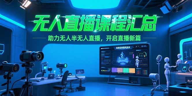 无人直播课程汇总，含非实时防风技术，助力无人半无人直播，开启直播新篇-壹联网络