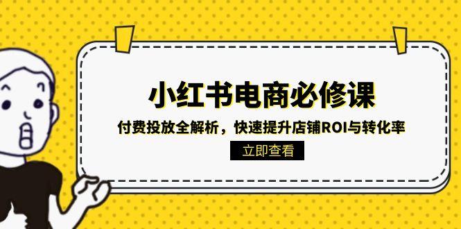小红书电商必修课：付费投放全解析，快速提升店铺ROI与转化率-壹联网络