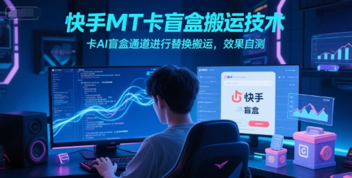 快手MT卡盲盒搬运技术，卡AI盲盒通道进行替换搬运，效果自测-壹联网络