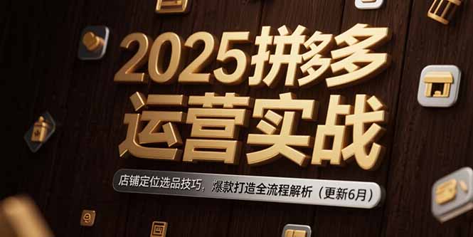 2025拼多多运营实战：店铺定位选品技巧，爆款打造全流程解析(更新6月-壹联网络