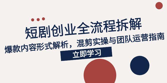 2025短剧创业全流程拆解，爆款内容形式解析，混剪实操与团队运营指南-壹联网络