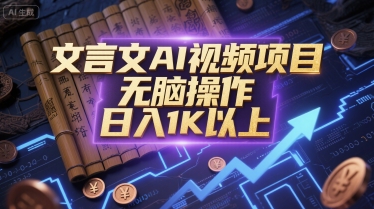 文言文AI视频项目，无脑操作，日入1K以上-壹联网络