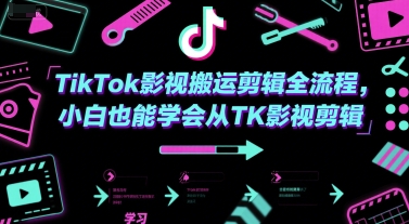 TikTok影视搬运剪辑全流程，小白也能学会从TK影视剪辑-壹联网络