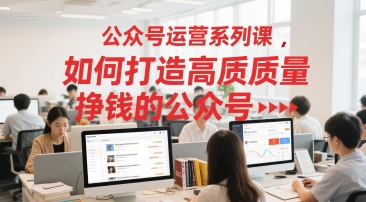 公众号运营系列课，如何打造高质量挣钱的公众号-壹联网络