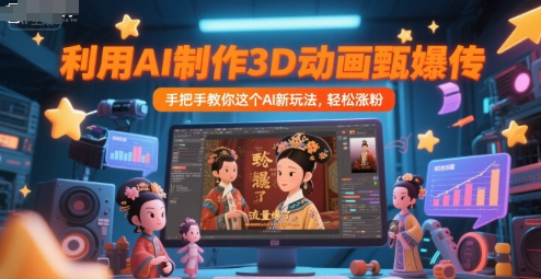 利用AI制作3D动画甄嬛传，流量爆了，手把手教你这个AI新玩法，轻松涨粉-壹联网络