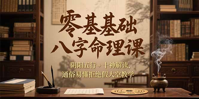 零基础八字命理课，阴阳五行+十神解读，通俗易懂拒绝假大空教学-壹联网络