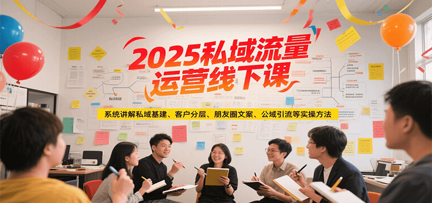2025私域流量运营线下课，系统讲解私域基建/客户分层/朋友圈文案/公域引流等实操方法-壹联网络