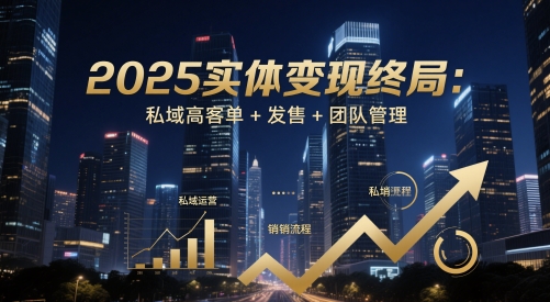 2025实体变现终局：私域高客单+发售+团队管理-壹联网络