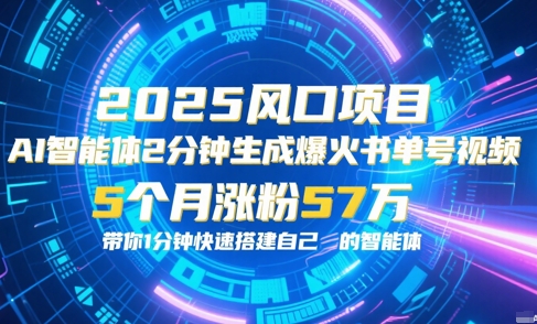 AI智能体2分钟一键生成爆火书单号原创视频，5个月涨粉57w，带你零代码1分钟搭建智能体-壹联网络