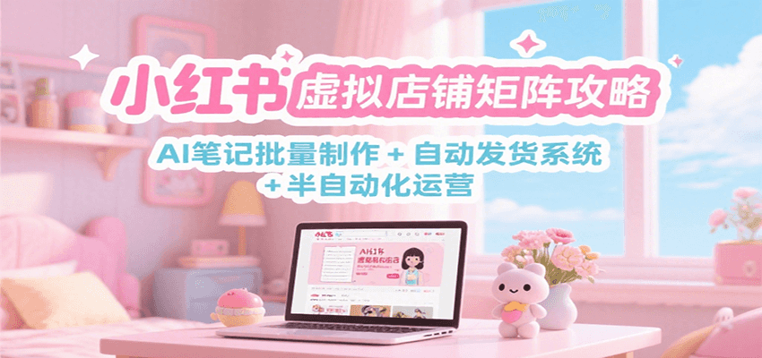 小红书虚拟店铺矩阵攻略：AI笔记批量制作 + 自动发货系统 + 半自动化运营-壹联网络