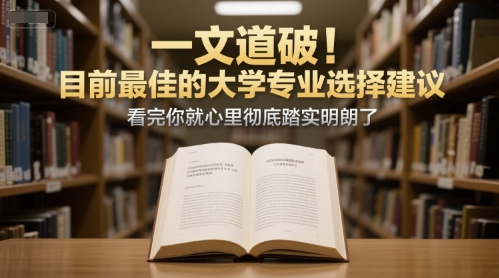 付费文章：一文道破！目前最佳的大学专业选择建议，看完你就心里彻底踏实明朗了-壹联网络
