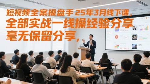 短视频全案操盘手25年3月线下课，全部实战一线操盘手经验分享，毫无保留分享，全是干货-壹联网络