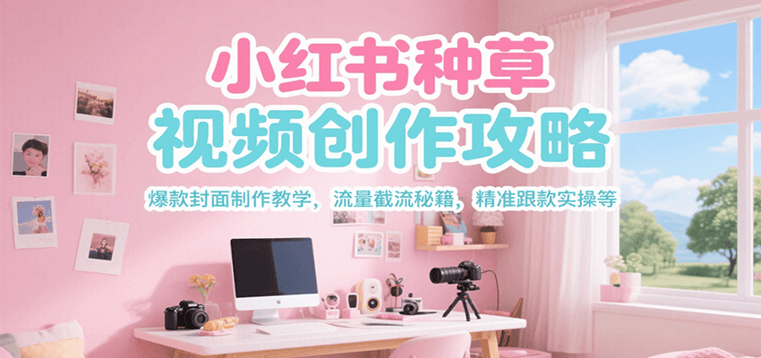 小红书种草视频创作攻略，爆款封面制作教学 ，流量截流秘籍 ，精准跟款实操等-壹联网络