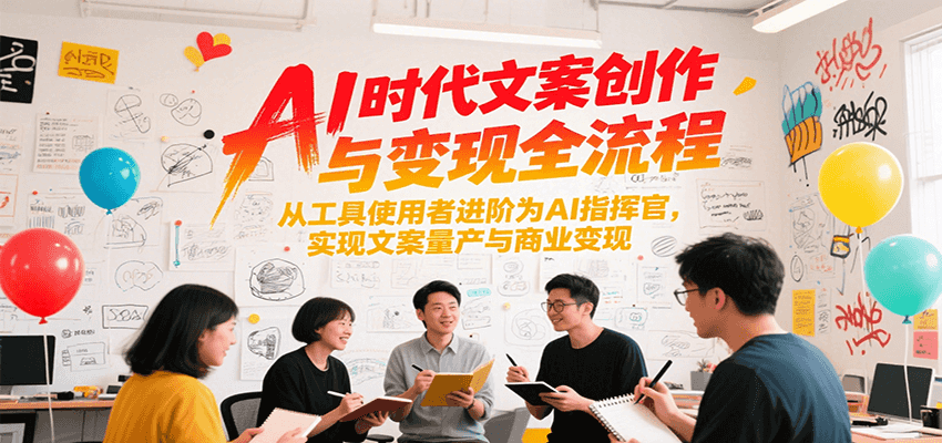 AI时代文案创作与变现全流程，从工具使用者进阶为AI指挥官，实现文案量产与商业变现-壹联网络