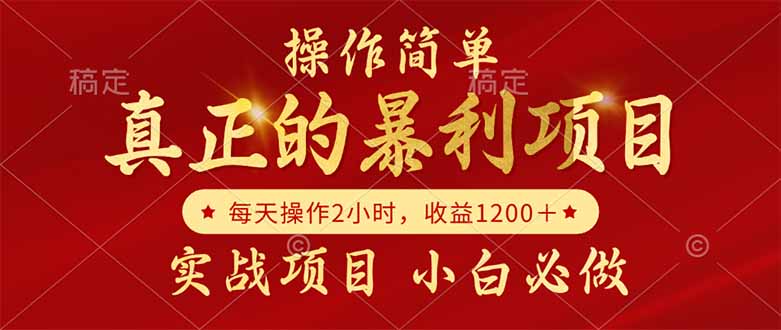 真正的暴利项目，操作简单，每天收益1200＋，自己做老板-壹联网络
