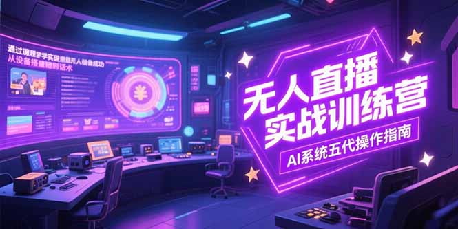 无人直播实操训练营，从设备搭建到话术，AI系统五代操作指南(7月更新-壹联网络