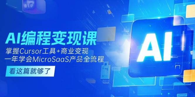 AI编程变现课：掌握Cursor工具+商业变现，一年学会MicroSaaS产品全流程-壹联网络