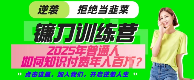 【网创项目终点站-镰刀训练营超级IP合伙人】25年普通人如何通过知识付费实现逆袭【揭秘】-壹联网络