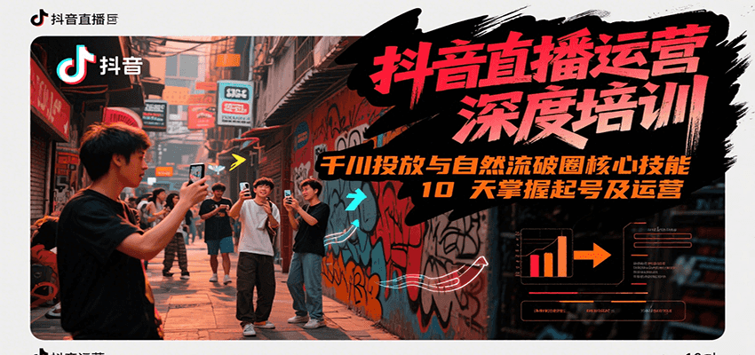 抖音直播运营深度培训，千川投放与自然流核心技能，10天掌握起号及运营(6-7月新课)-壹联网络